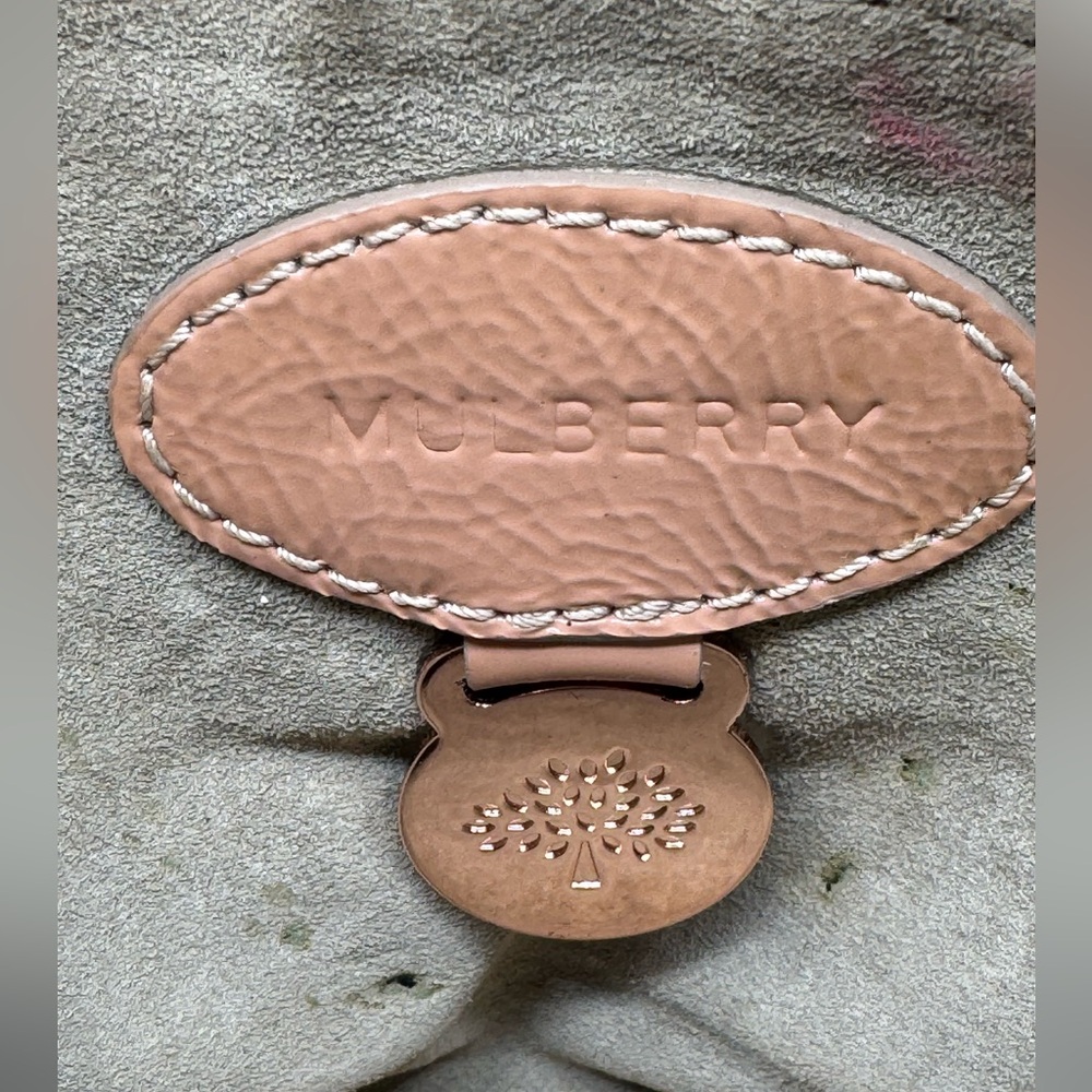 Mulberry Glossy Small Lily Flap Bag Purse in Apricot - Picture 13 of 16